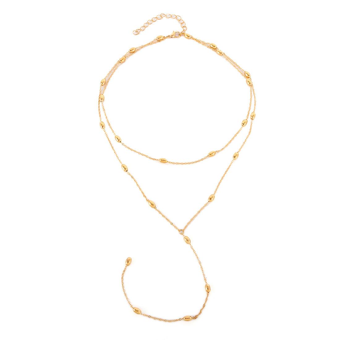 

Light Luxury Niche Design Sense Y-shaped Necklace Simple Personality Rice Bead Collarbone Chain Item Decoration
