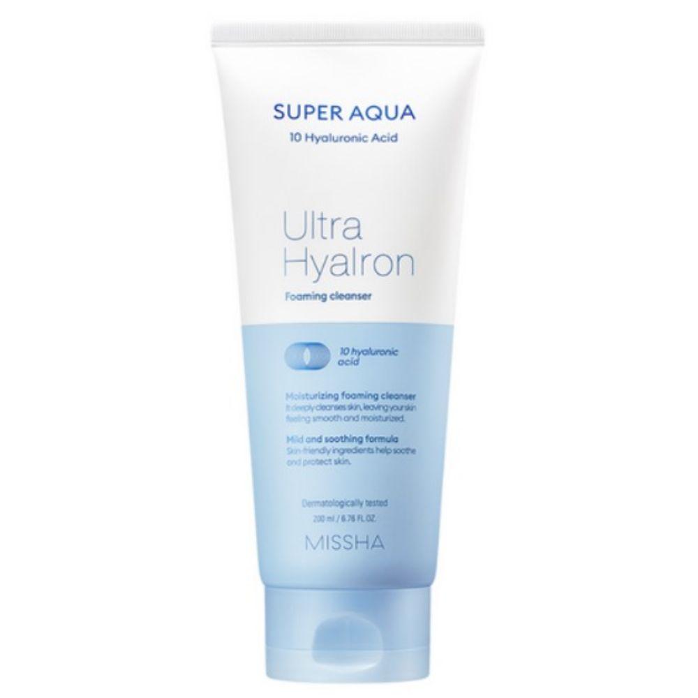 Missha Super Aqua Ultra Hyalron Foaming Cleanser Hydrating & Gentle Face Wash 200ml