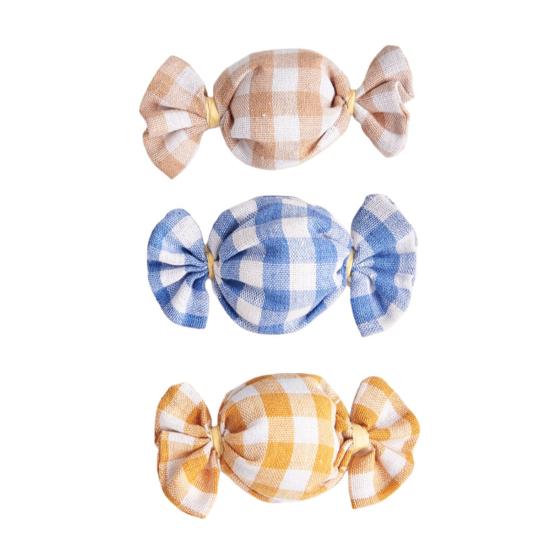 Plaid Candy Shape Cat Toy with Natural Catnip Self-Play Kitten Kick Toy Interactive