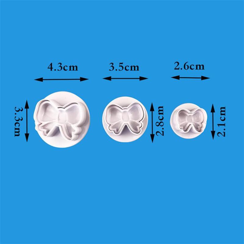 

3 шт./набор DIY бант галстуки формы для выпечки плунжер для печенья формы рельефный штамп для помадки торт бисквит украшение инструмент