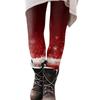 Damen Weihnachten Print Slim Fit Elastische Yoga Freizeit Hose