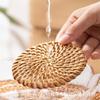8-20cm Round Natural Rattan Cup Mat Coasters Hand Woven Hot Insulation Placemats Table Padding Kitchen Decoration Accessories