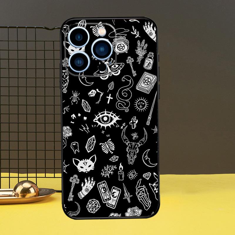 Occult Witchcraft Moon Gothic Witch Funda For iPhone 12 13 Mini 11 14 16 15 Pro Max XS X XR 7 8 14 16 15 Plus Phone Case