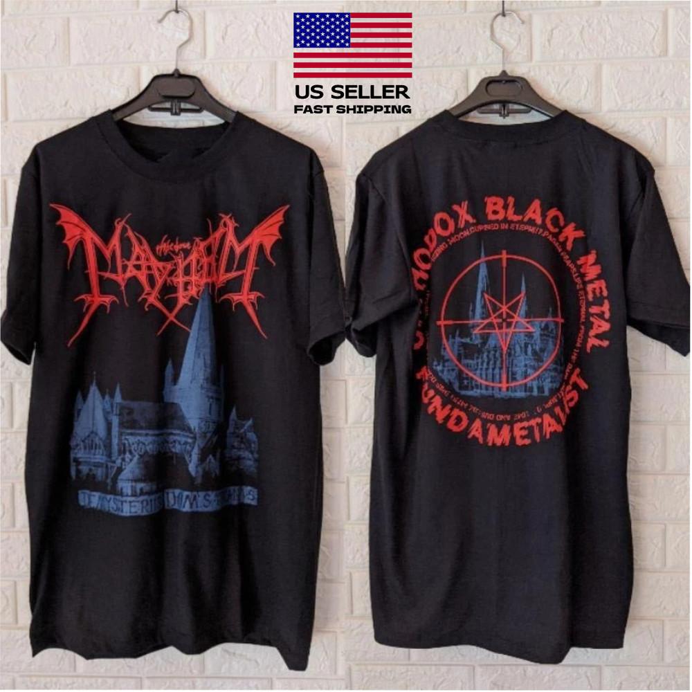 New VTG Mayhem Band Tour Concert Heavy Cotton S-5XL Black T Shirt Fastship Unisex T-Shirt