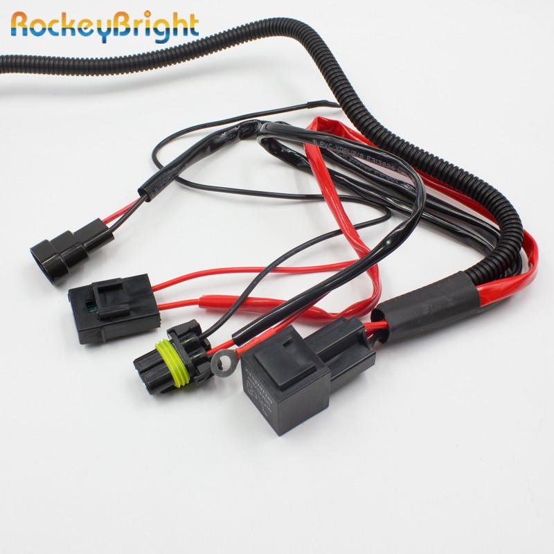 Rockeybright hid xenon bulb extension cable xenon hid kit relay wiring harness H1 H3 H7 H8 H9 H11 9005 9006 conversion kit relay