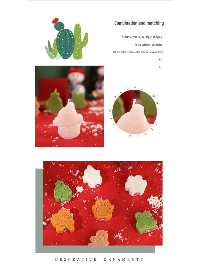 Creative Holiday Scented Candle Set - Christmas & Halloween Themed Snowflake & Snowman Fragrances