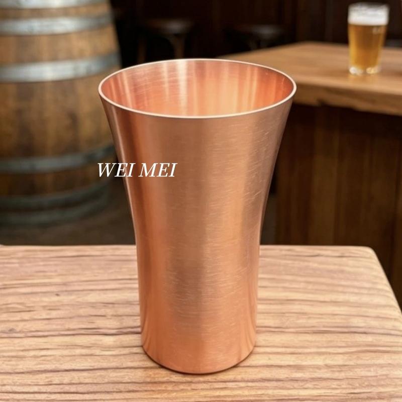 Pure Copper Vintage Coffee Mug,Camping 400 ml Cold Drink Beer Cup,Handcrafted Wide-Mouth Shape Smooth Texture Tea Cup Drinkware