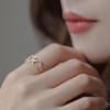ANENJERY Micro Zircon Heart Rings Female Shiny Simple Light Luxury Korea Jewelry