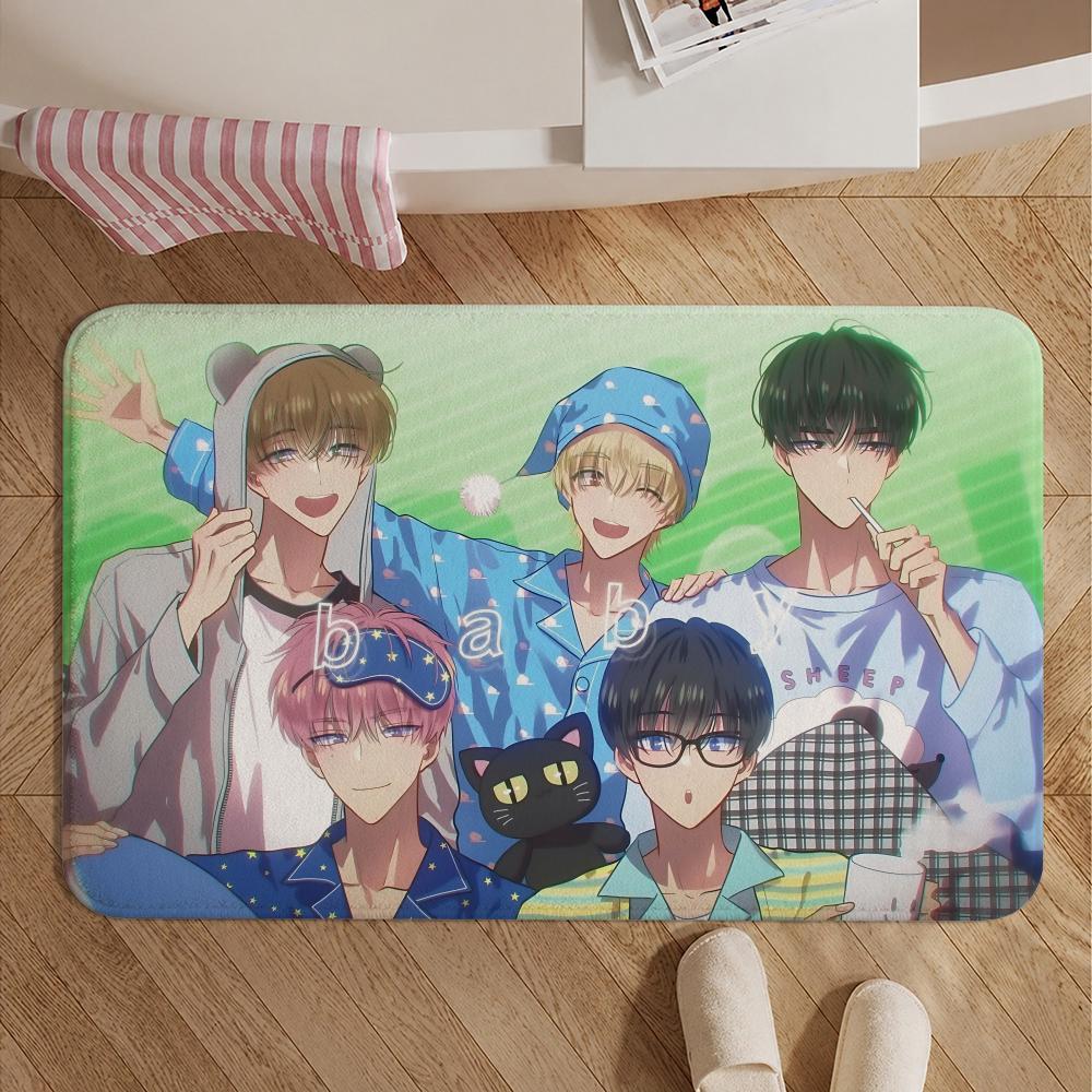 Manga-Tamon-kun Ima DocchiS Floor Mat Soft Non-Slip Bath Mat, Bedside Carpet, Absorbent Doormat for Home