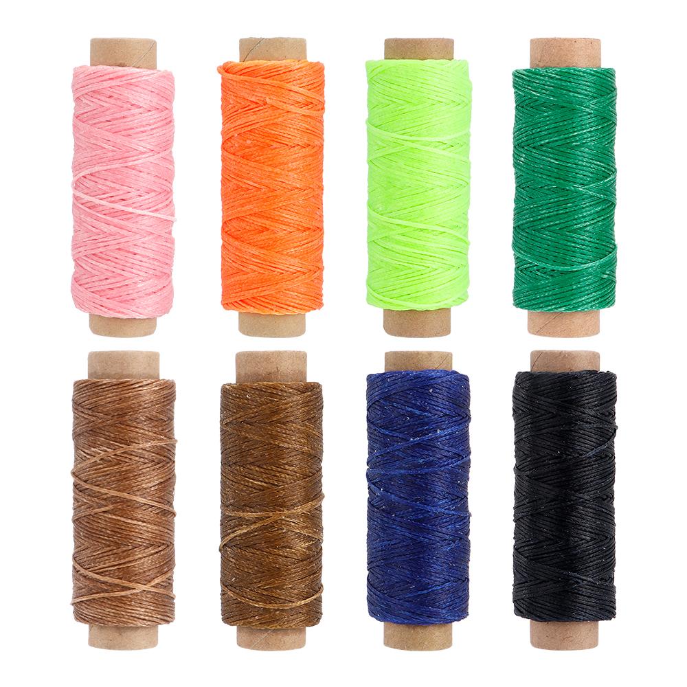 

8pc Colorful Premium Durable Leather Waxed Threads, Mixed Color Sewn Repairing Cords for DIY Sewing Leatherwork Crafting Project