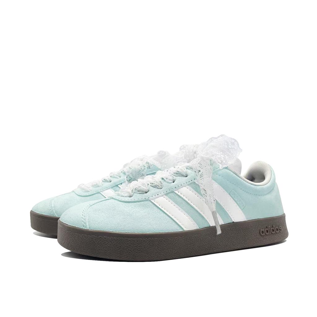 Adidas VL COURT 2.0 Green Journey Abrasion Resistant Low top Skateboard Shoes Unisex Green White JS3003(Team1118-)