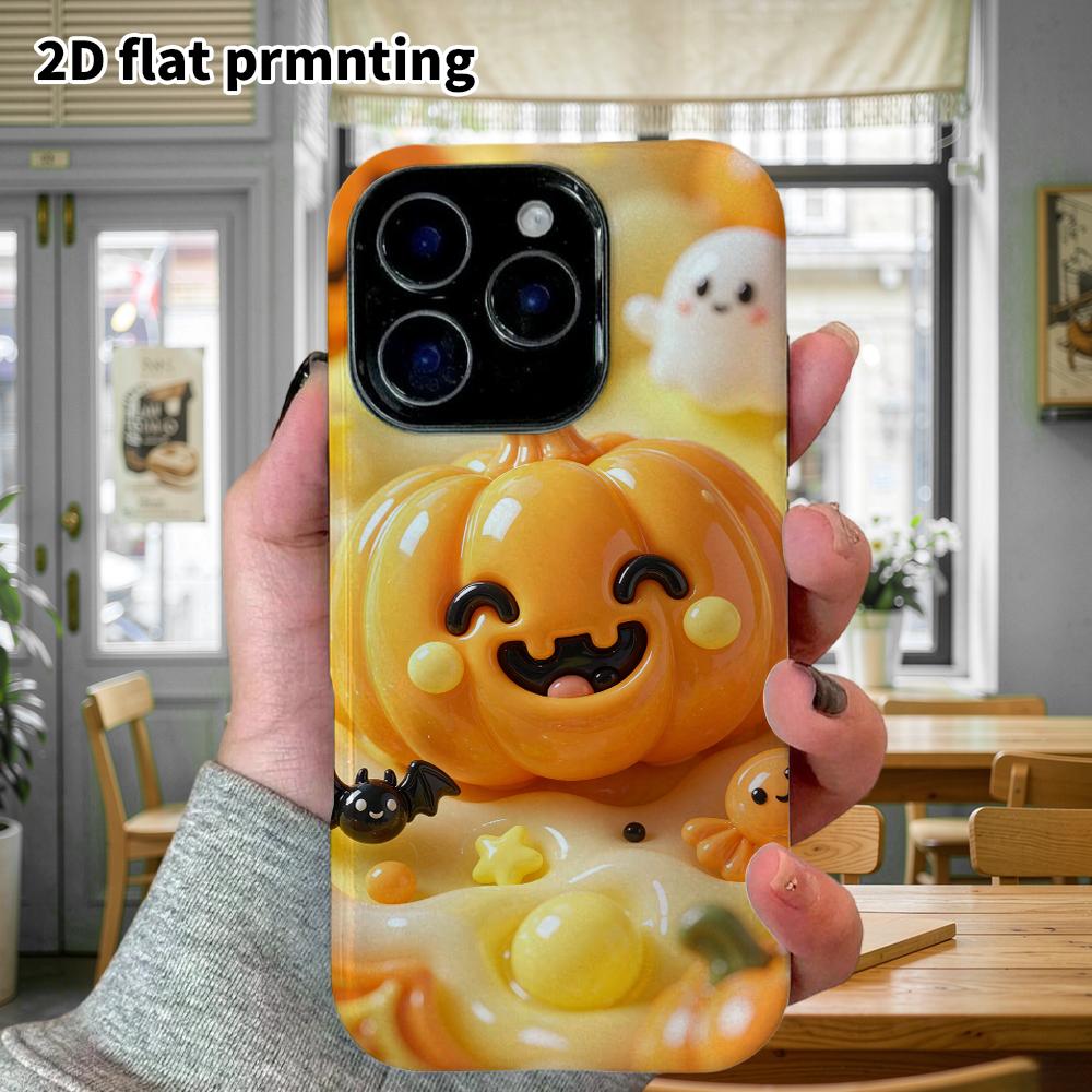 Phone Case: 2D Flat Design Suitable for iPhone 18 17 16 15 14 13 Pro Protective Case, Halloween Pumpkin, Christmas, Perfect Holiday Gift