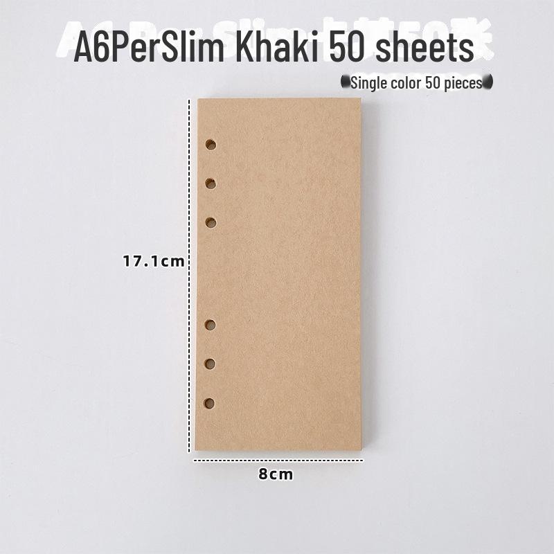 Ultraúzké náhradní listy A6 s volným listem s mřížkou a 3palcovými úložnými kapsami