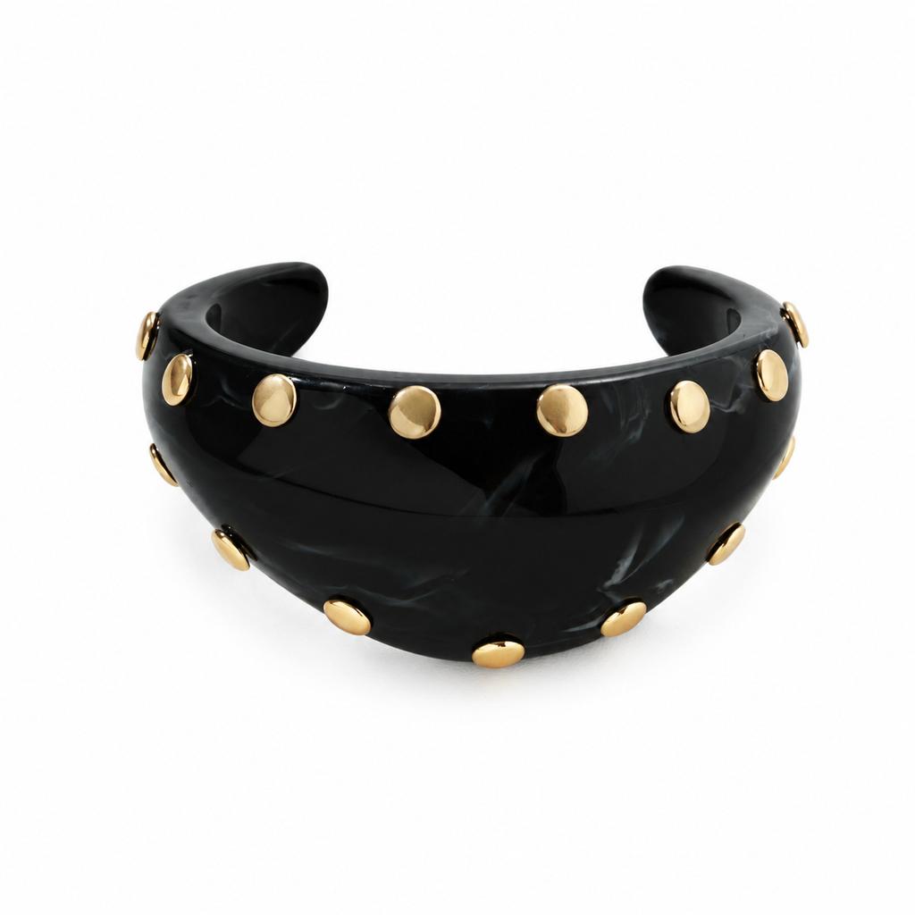 Hot-selling Retro Smudged Resin Willow Nail Wide Bracelet Irregular Opening Simple Light Luxury Temperament Jewelry