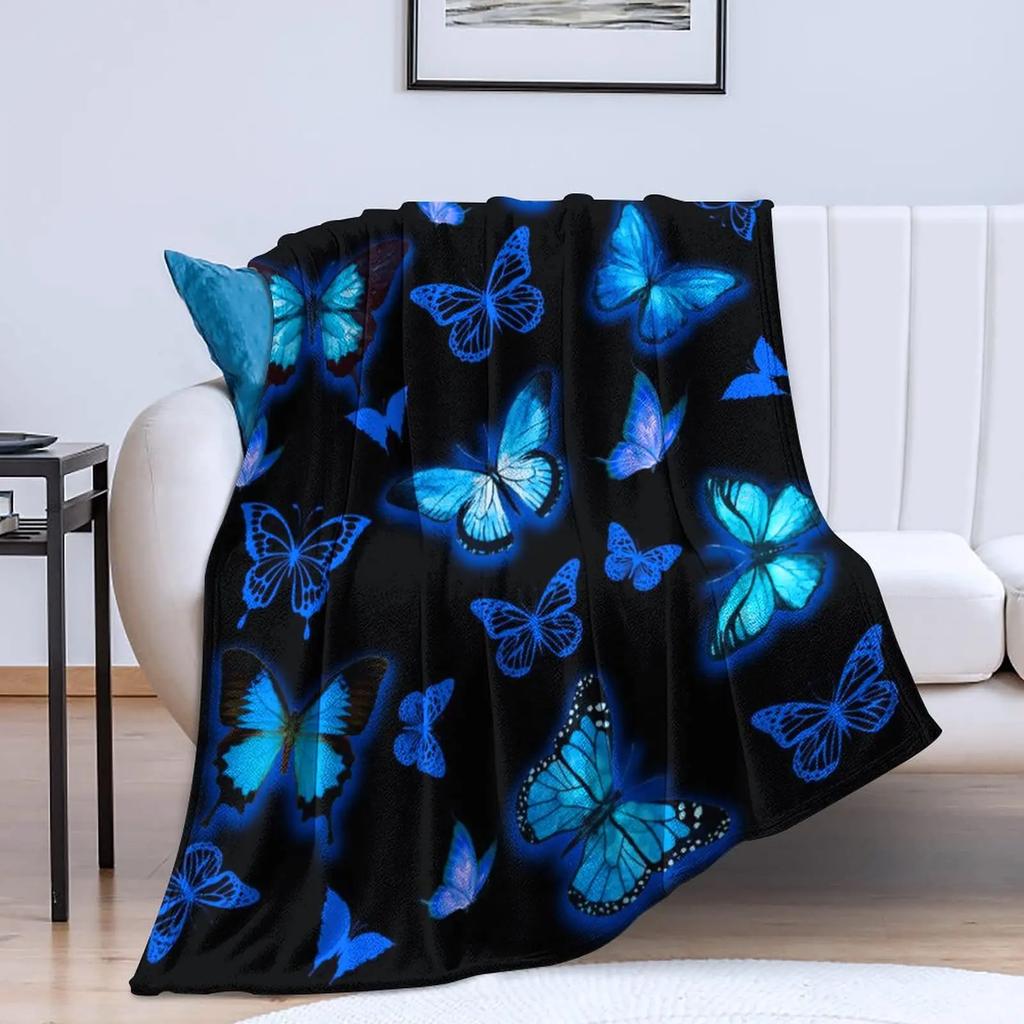 Colored Butterfly Tree digital-printed polyester Bedroom velvet flannel cover blanket Fleece soft sofa cover blankets for beds
