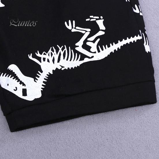 2 Teile/satz Kinder Top Hosen Anzug Cartoon Dinoasur Druck O Neck Pyjamas Kurzarm Sommer Outfit Unisex Casual Homewear Kleidung