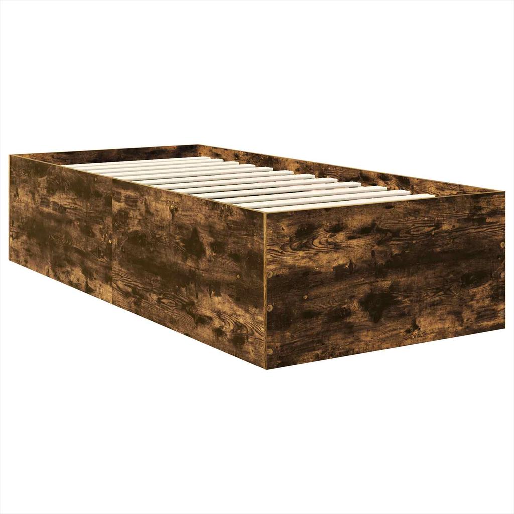 Bed Frame Smoked Oak 75 x 190 cm Particleboard