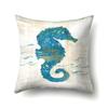 Polyester Pillowcase Peach Leather Velvet Cushion Cover Marine Life Seahorse Octopus Printed Pillow Bedside Cushion Cover