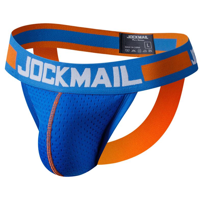 Jockstraps JOCKMAIL Fashion Low Waist Men's Thong Underwear Mesh Breathable Sexy Jockstraps Halo Sports Daily Casual Man G-string Underpnats