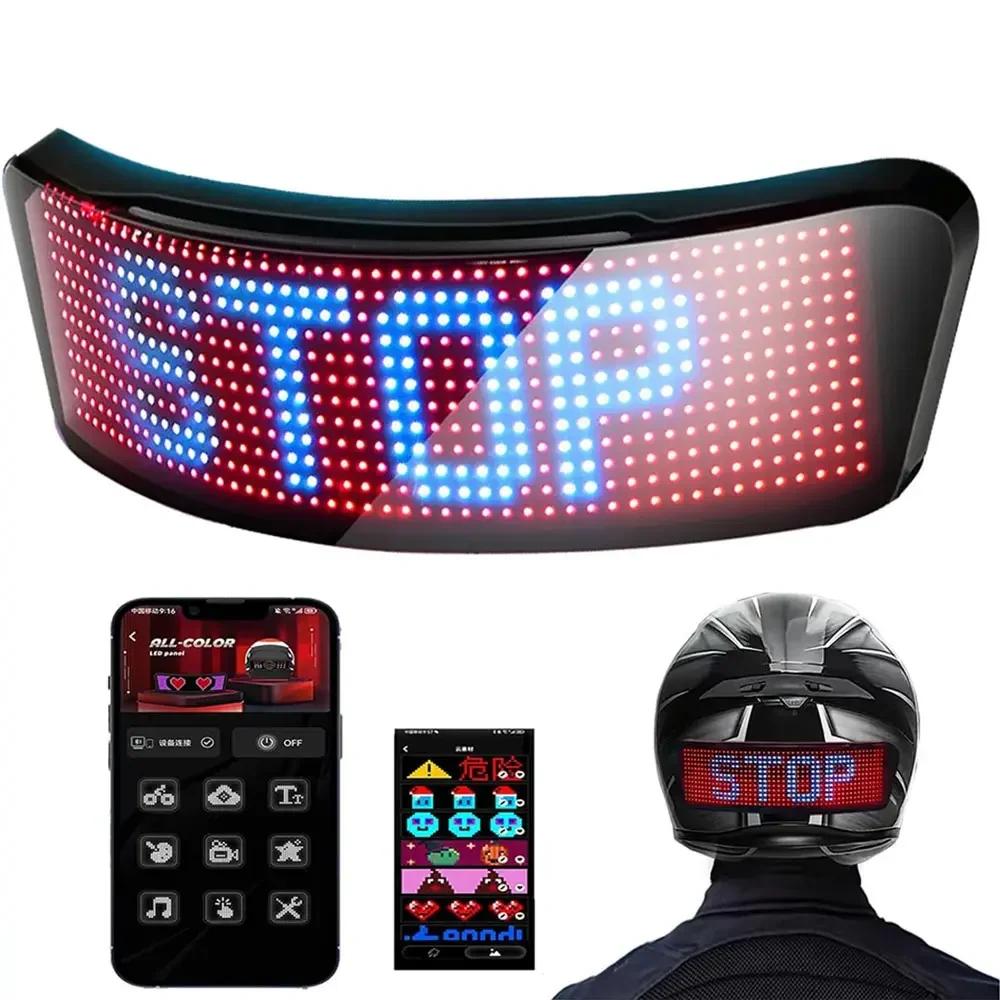 

Led Helmet Display Motorcycle Helmet Warning Light Night Riding DIY RGB Bike Helmet Taillight APP Programmable LED Screen