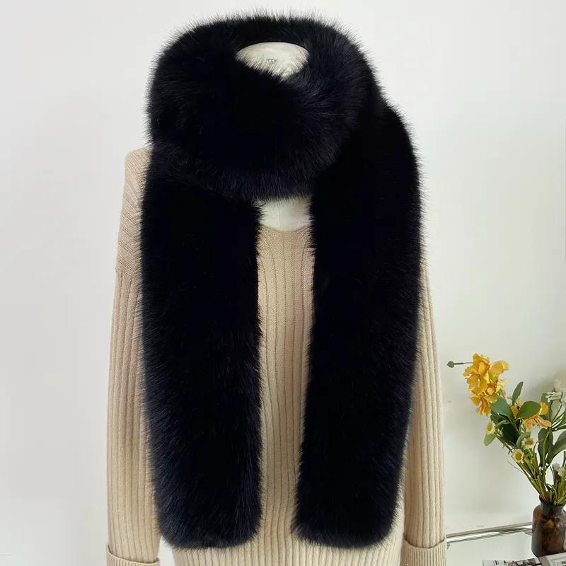 WTEMPO Einfarbige Winter Lange Warme Faux Fur Schals Damen Verdickte Winddichte Kältefeste Lässige Schals