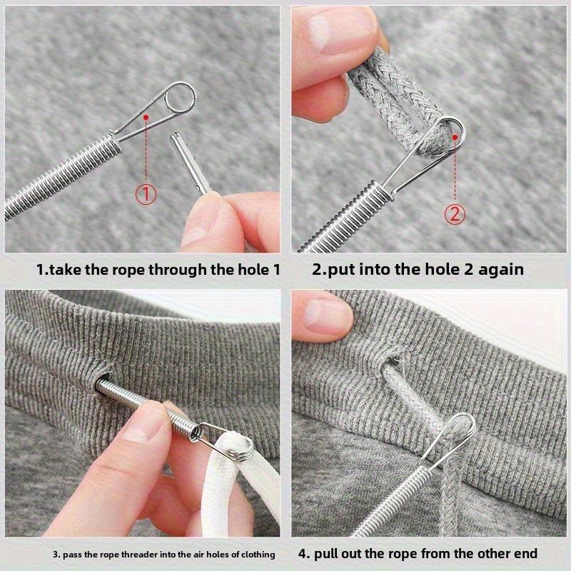 Bendable Spring Drawstring Threader, Flexible Clip for Pants, Hoodies Elastic Band & Lace Cord, DIY Sewing Accessories