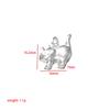 S999 Pure Silver Cartoon Glossy Cat Pendant DIY Bracelet Pendant Handmade Braided Rope Material Accessories