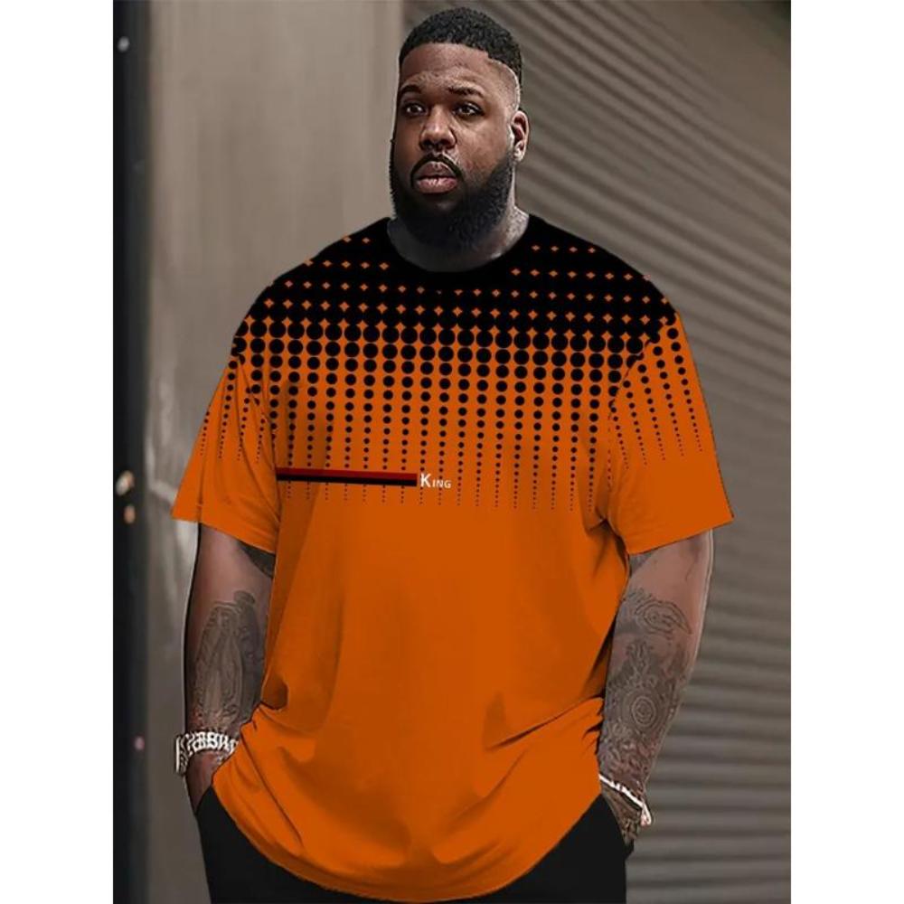 Men s Striped Printed Top Loose Crew Neck Short Sleeve Fashion T-Shirts Men’s XS