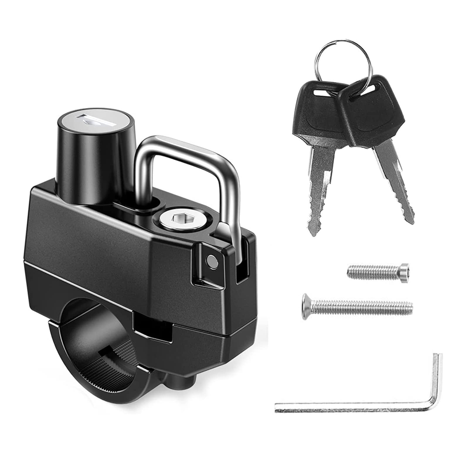 

DFsucces Universal Helmet Lock 22mm-28mm Handlebar Compatible Helmet Holder Anti-Theft Motorcycle Front Fixed with Key and Special Wrench