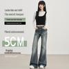 2025 Women's Low Waist Stretch Flare Jeans - Retro Whiskered Micro Flare