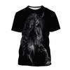 Summer Hot Selling Fashion Animal Horse 3D Printing Print Neutral Casual Harajuku Style Comfortable Short Sleeved Top