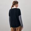 Komomboca Damen-Kaschmirpullover Herbst/Winter 2025 mit Farbblock-Design und V-Ausschnitt