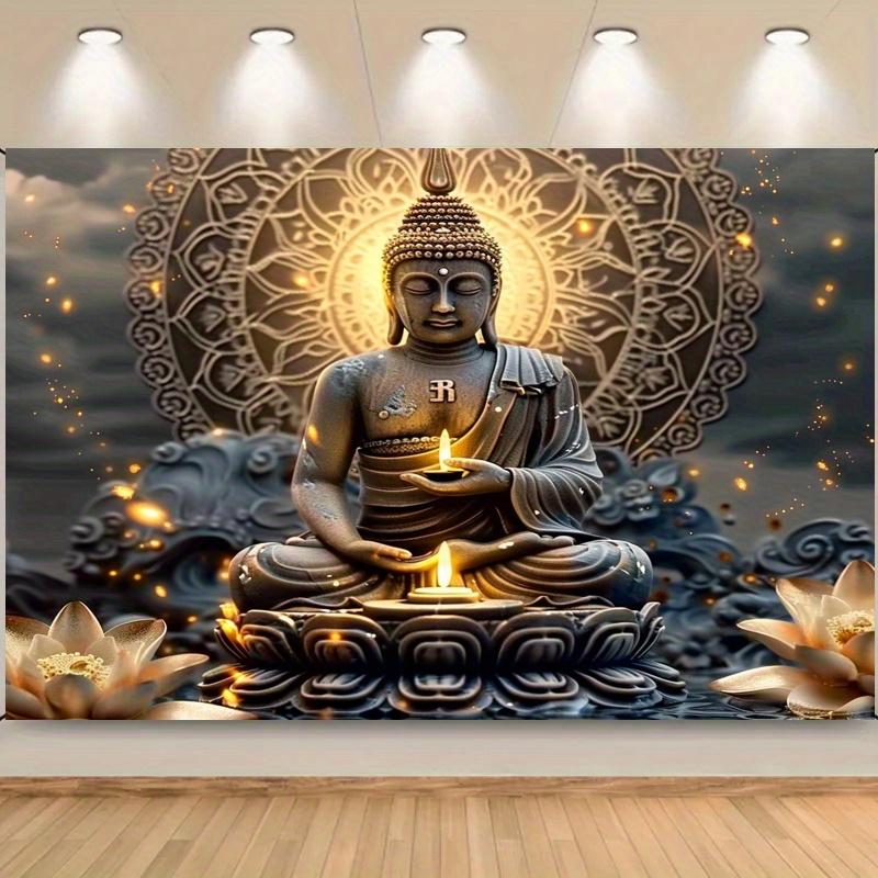 On Thanksgiving Day the huge Buddha statue designed with lotus flowers is a loyal home decoration - a party prop