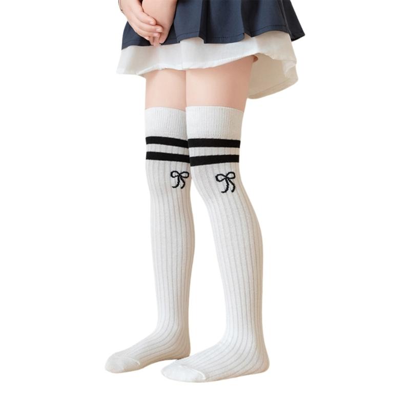 

Pair Kids Long Tube Socks Fashionable Kids Socks Comfortable Fit Cotton Socks Knee Length Socks for Girls Ages 3 to 12 42CM білий