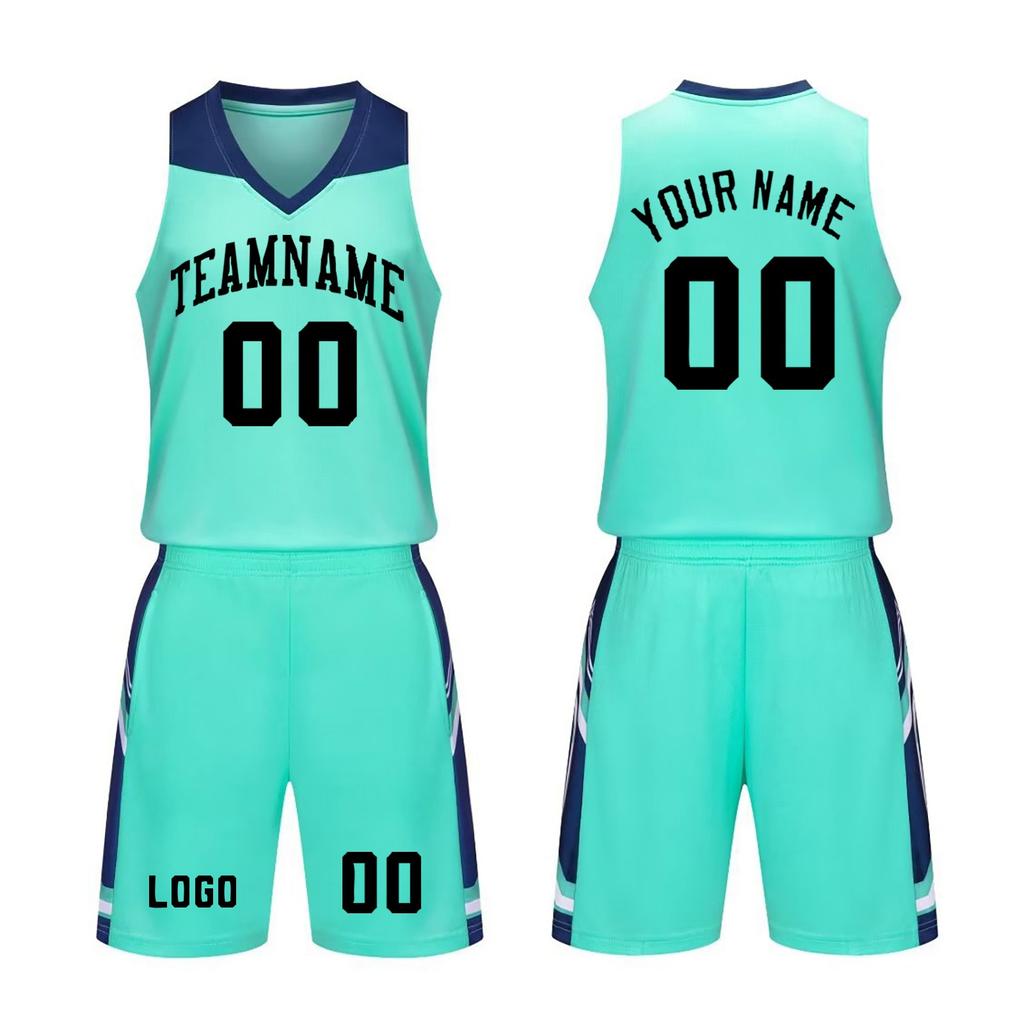 Custom Basketball Jersey Set for Men and Youth Breathable Sports Uniform Two Piece Sleeveless Top and Shorts for Team School Training