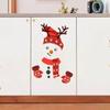 PVC Snowman Refrigerator Sticker Graffiti Snowman Door Decal Christmas Snowman Stickers  Glass