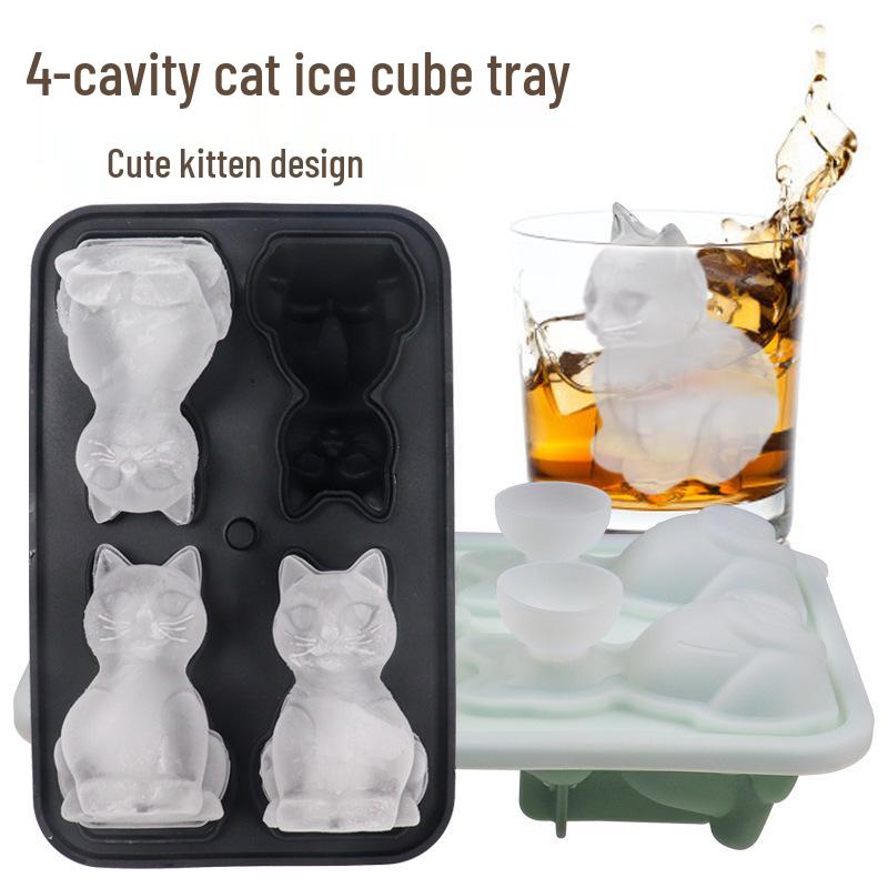 Silicone Easy-Release Whiskey Beer Cat Ice Cube Mold