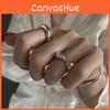 Einzigartiger koreanischer Stil 925 Sterlingsilberring für Damen mit geometrischem Modedesign und offenem, verstellbarem Band, ideal zum Layern