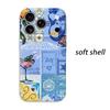Playful Mediterranean Summer Coastal Collage Graphic Art Film Aesthetic Protective Shockproof Bumper Phone Case Cover For iPhone 14 15 16 Pro Max Plus