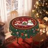 1 Piece Christmas Round And Rectangular Tablecloth, Various Sizes, Cute Elk Snowman Print Pattern Red Tablecloth, Christmas Garden Tablecloth Decorati