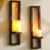 Wall Sconce Candle Holders Wall Mount Wooden Candle Holders Hanging Wall Candle Sconce Holders for Living Room,Bathroom