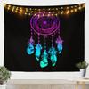 Vibrant Galaxy Nebula Tapestry, Swirling Red & Blue Cosmic Cloud on Dark Starry Backdrop, Aesthetic Wall Decor for Home