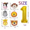 32" Jungle Animals Balloon Set: Tiger, Lion & Zebra Foil Balloons for Kids' Birthday Parties