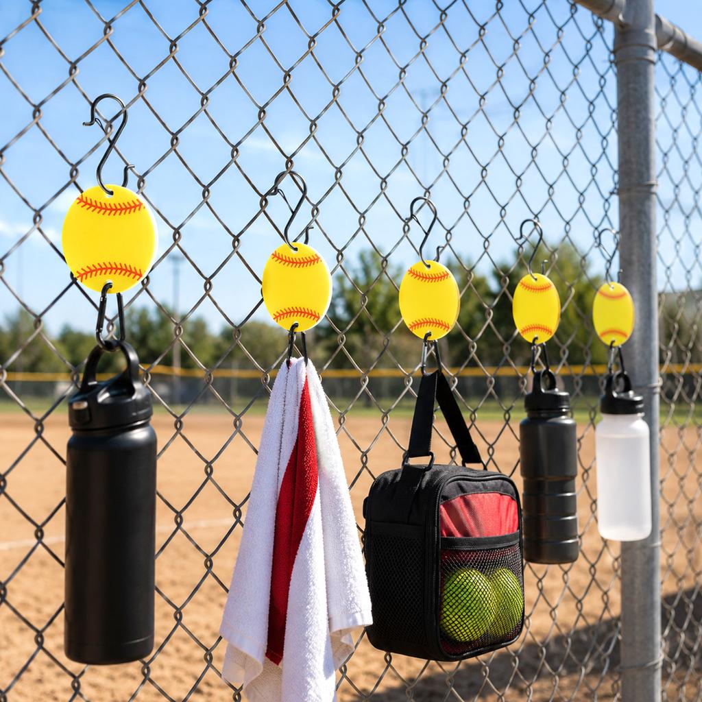 Acrylic Baseball Hooks, 5 Pack, Blank for Hanging