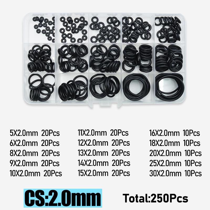 CS1.0-4.0mm Rubber O Ring High Quality Sealing Washer Balck NBR O-ring Plumbing Gasket Car Air Condition Oil Resistant Oring Kit