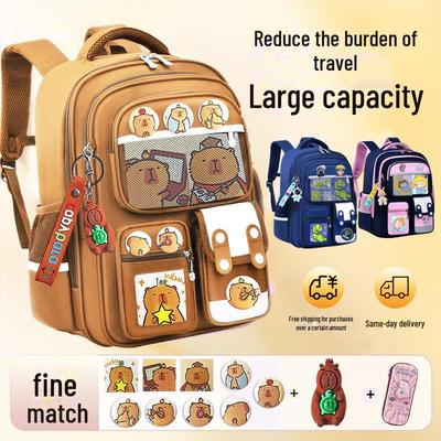Capybara Rucksack für Grundschulkinder, Klassen 1-6 - Geeignet für Jungen und Mädchen