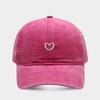 Literary and retro small love embroidery soft top fashion cap women's summer outdoor simple washed baseball cap men's autumn