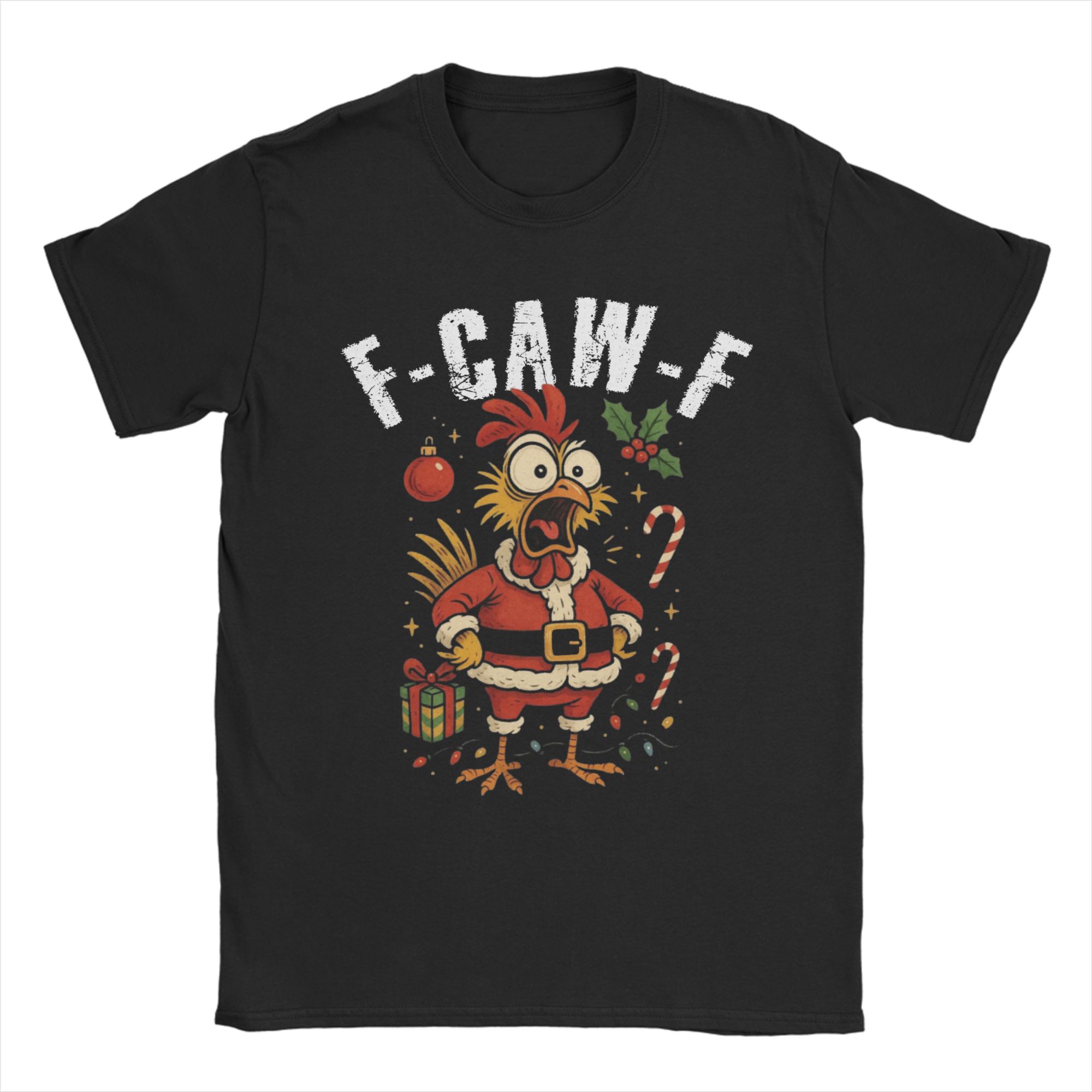 

F-CAW-F Funny Chicken Scream Humor for Men Women T Shirt Hip Hop T-Shirts Short Sleeve Tops Summer O Neck Plus Size Top Tees 4XL