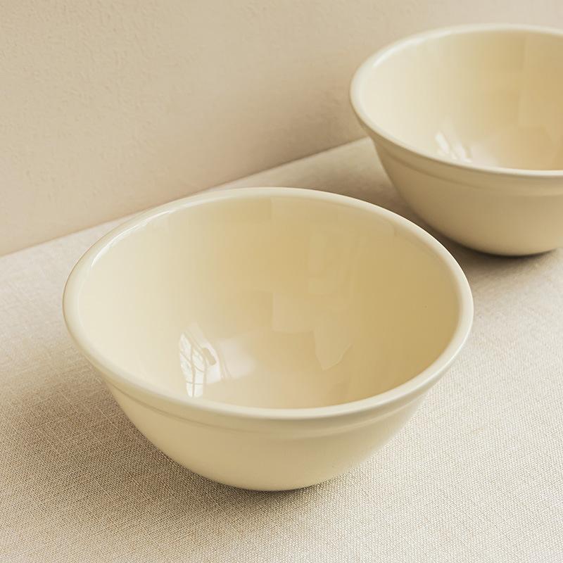 Praktische Große Suppenschüssel Creme Wind Einfarbig Keramik Große Schüssel Einfaches Geschirr Kreative Kugelbauchschüssel Haushalt Obstschale