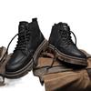 Autumn and Winter British Martin Boots Trendy High-top Leather Boots Snow Velvet Thermal Cotton Shoes